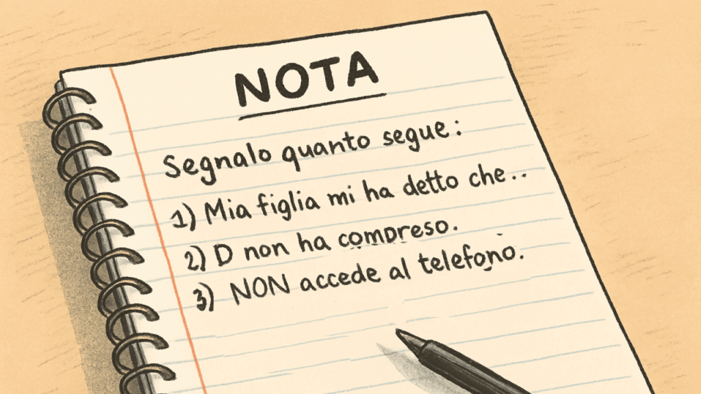 Scopri di più sull'articolo Ho preso una nota. Sono la maestra