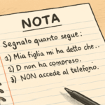 Ho preso una nota. Sono la maestra
